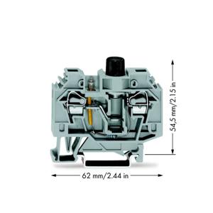 WAGO 282-124 Zekeringklem 13 mm Spanveer Toewijzing: L Grijs 40 stuk(s)