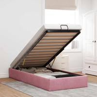 Bedframe zonder matras 90x200 cm fluweel roze