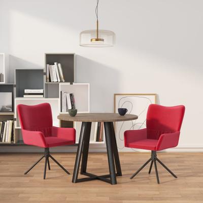 Eetkamerstoelen draaibaar 2 st fluweel wijnrood