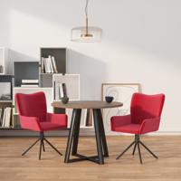 Eetkamerstoelen draaibaar 2 st fluweel wijnrood