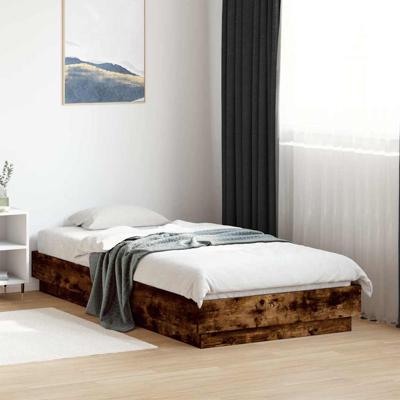 Bedframe zonder matras hout gerookt eikenkleurig 90x190 cm