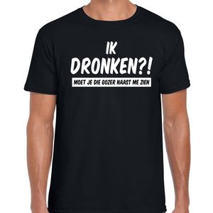 Drank t-shirt moet je die gozer naast me zien zwart voor heren - Drank t-shirt