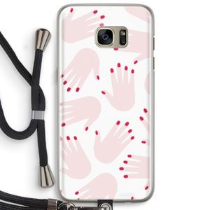 Hands pink: Samsung Galaxy S7 Edge Transparant Hoesje met koord