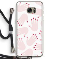 Hands pink: Samsung Galaxy S7 Edge Transparant Hoesje met koord
