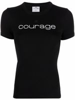 Courrèges t-shirt à slogan Courage imprimé - Noir - thumbnail