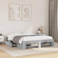 Bedframe zonder matras 160x200 cm spaanplaat betongrijs