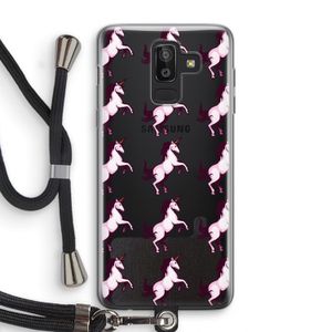 Musketon Unicorn: Samsung Galaxy J8 (2018) Transparant Hoesje met koord