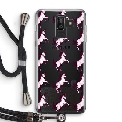 Musketon Unicorn: Samsung Galaxy J8 (2018) Transparant Hoesje met koord