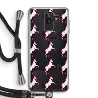 Musketon Unicorn: Samsung Galaxy J8 (2018) Transparant Hoesje met koord