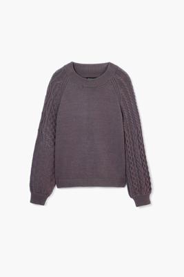 Trui met textuurmouwen - BLACK - XL