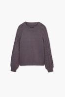 Trui met textuurmouwen - BLACK - XL