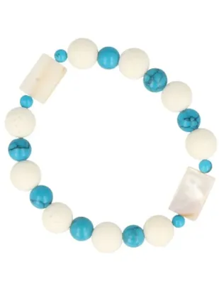 Edelsteen Armband Howliet, Parelmoer & Wit Schuimkoraal (imitatie)