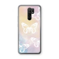 White butterfly: Xiaomi Redmi 9 Transparant Hoesje