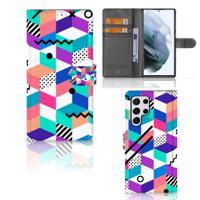 Samsung Galaxy S22 Ultra | Book Case | Blokken Kleurrijk