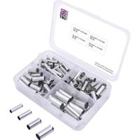 TRU COMPONENTS T1903C024 Assortiment adereindhulzen 4 mm², 6 mm², 10 mm², 16 mm² Ongeïsoleerd Zilver 135 stuk(s) - thumbnail