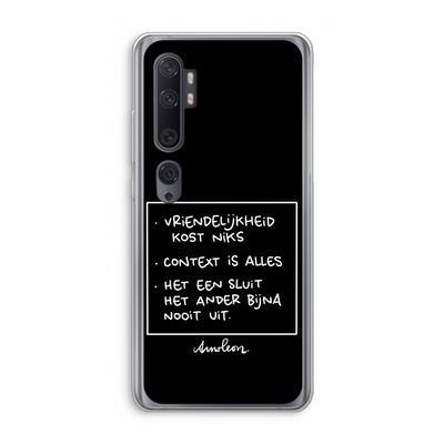 Mijn Motto's: Xiaomi Mi Note 10 Transparant Hoesje