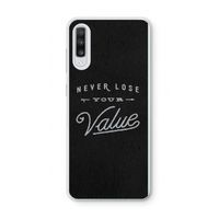 Never lose your value: Samsung Galaxy A70 Transparant Hoesje