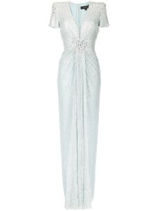 Jenny Packham robe à col v - Bleu