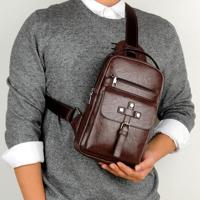 Universele Fashion Casual Outdoor mannen schouder tassen Retro mannen taille boodschapperszak grootte: S (26 x 17 cm x 5.5cm)(Brown)