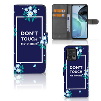 Motorola Moto G72 Portemonnee Hoesje Flowers Blue DTMP - thumbnail