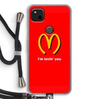 I'm lovin' you: Pixel 4a Transparant Hoesje met koord
