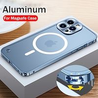 telefoon hoesje Voor iPhone 15 Pro Max Plus iPhone 14 13 12 11 Pro Max Plus Mini Achterkant Met Magsafe Doorzichtig Mat mat Schokbestendig Aluminium profiel PC Lightinthebox