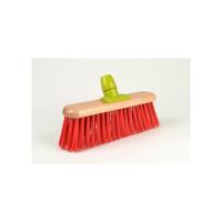 Linea straatbezem gelakt 30cm hout & pvc - rood