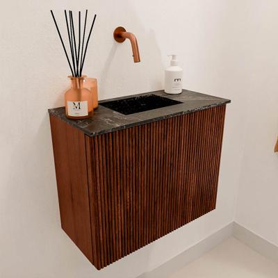 Toiletmeubel Mondiaz Joya Dlux | 50 cm | Meubelkleur Ruby | Faye wastafel Lava Wasbak Midden | Zonder kraangat(en)