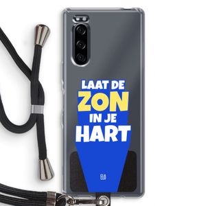 Laat de zon in je hart: Sony Xperia 5 Transparant Hoesje met koord