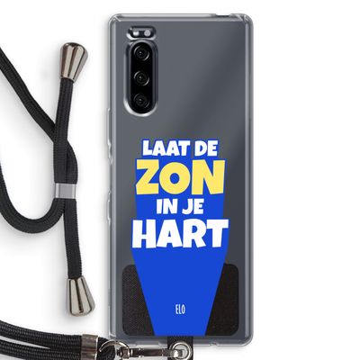 Laat de zon in je hart: Sony Xperia 5 Transparant Hoesje met koord