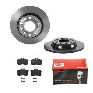 Remmenset, remschijf BREMBO, Remschijftype: Massief, Inbouwplaats: Achteras: , u.a. für Audi, Seat