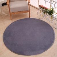 KSolid ronde tapijt zachte fleece mat anti-slip gebied rug kinderen slaapkamer deurmatten grootte: diameter: 160cm (zilvergrijs)