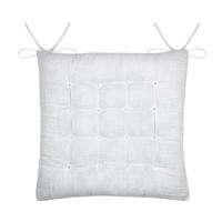 Stof Textile stoelkussen Coline - wit - 38 x 38 x 4 cm - touwtjes sluiting Stof Textile stoelkussen Coline - wit - 38 x 38 x 4 cm - touwtjes sluiting