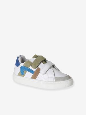 Leren sneakers met klittenband veel wit