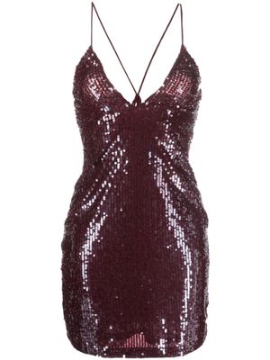 P.A.R.O.S.H. robe courte Gleam à sequins - Rouge