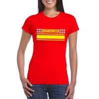 Brandweer logo t-shirt rood voor dames - thumbnail