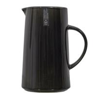 Home Deco Factory Schenkkan water/wijn karaf Arenka - keramiek - zwart - 1500 ml - 11 x 21 cm