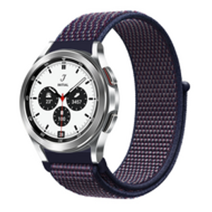 Sport Loop nylon bandje - Navy / donkerpaars gemêleerd - Samsung Galaxy Watch 4 Classic - 42mm / 46mm