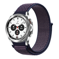 Sport Loop nylon bandje - Navy / donkerpaars gemêleerd - Samsung Galaxy Watch 4 Classic - 42mm / 46mm