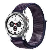 Sport Loop nylon bandje - Navy / donkerpaars gemêleerd - Samsung Galaxy Watch 4 Classic - 42mm / 46mm - thumbnail