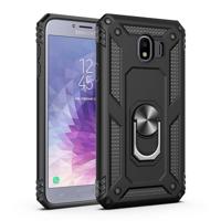 Sergeant Armor schokbestendige TPU + PC beschermende Case voor Galaxy J4 2018 met 360 graden rotatie houder (zwart)