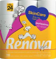 Renova Purissimo toiletpapier, 3-laags, 200 vellen, pak van 24 rollen