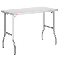 VEVOR Rvs Tafel Werktafel Keukentafel Zilver Roestvrij Stalen Werktafel 1220 x 610 x 850 mm Commerciële Werktafel Gebruikt in de Gezinskeuken Garage