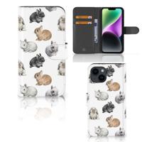 Telefoonhoesje | Met pasjeshouder | voor iPhone 15 Konijntjes