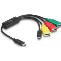 Delock 64203 4-poorts USB 2.0-kabelhub USB Type-C naar 3 x USB-A female + 1 x USB-C male - thumbnail