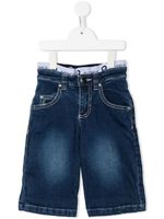 Aigner Kids short en jean à taille à logo - Bleu