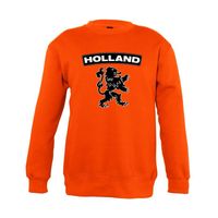 Oranje Holland zwarte leeuw sweater kinderen - thumbnail