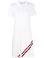 Thom Browne robe rayée à col polo - Blanc