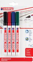 Edding permanent marker 400 blister van 4 stuks in geassorteerde kleuren