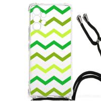 Samsung Galaxy A13 4G Doorzichtige Silicone Hoesje Zigzag Groen